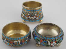 A Russian cloisonne enamelled silver