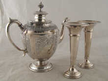 Two silver plate spill vases approx  14efb4