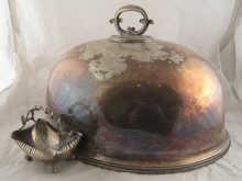 Silver plate. A large oval meat cover