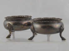 A pair of Victorian silver cauldron