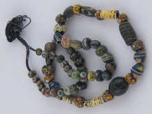 An ancient glass bead necklace