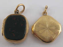 A 9 carat gold locket set with