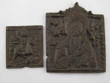 Two Russian brass / bronze icons approx.