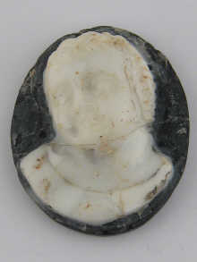 A Roman glass cameo bust portrait of