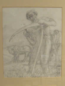 Two pencil drawings attributed to Harold