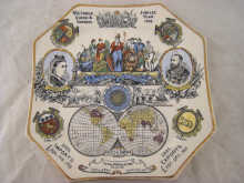 A commemorative plate depicting