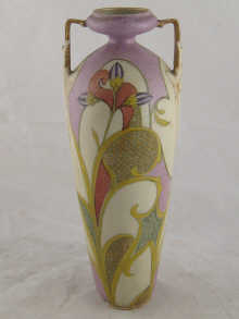 A continental Art Nouveau tapering amphora