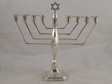Judaica; a silver chanukia light hallmarked