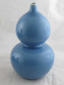 A Chinese ceramic pale blue double