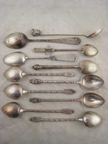 A set of six Chinese silver teaspoons