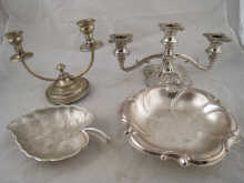 A quantity of silver plate being two