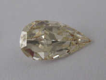 A loose polished pear shape diamond