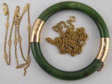 A hinged nephrite jade bangle with 14f133