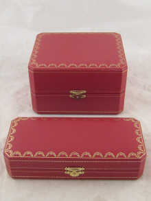 Two Cartier boxes largest approx.