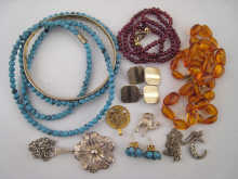 A mixed lot including ruby beads