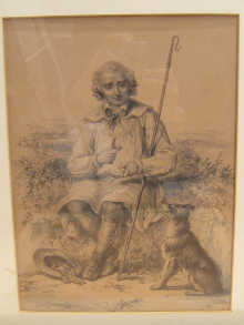 Three lithographs ''Shepherd''