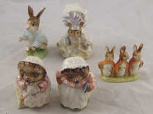 Five Beswick miniatures of Beatrix Potter