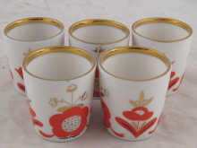 A set of five ceramic Soviet Russian