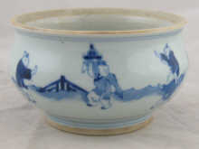 A Chinese blue and white bowl decorated
