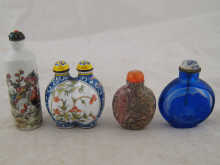 Four various Chinese snuff bottles