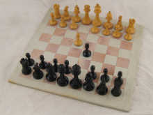 A Staunton type boxwood chess set in