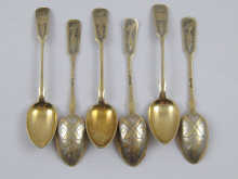 A set of six Russian silver gilt 14f211