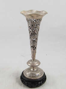 A Chinese silver vase with pierced 14f20b