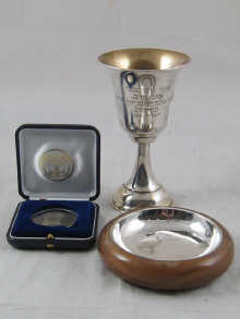 A silver lined wooden pin tray 14f224