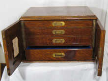 An oak canteen box the two locking