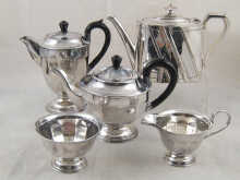 A four piece silver plated tea