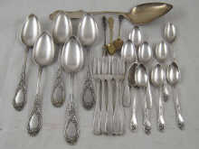 A quantity of continental silver flatware