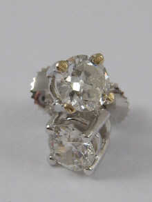 A pair of 18 ct white gold old 14f24c