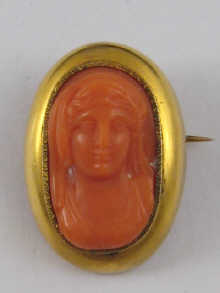 A 19th Century carved coral cameo 14f287