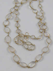 A moonstone necklace set in yellow 14f29a