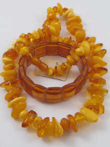 An amber necklace comprised various