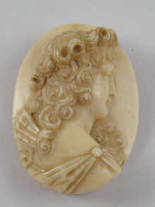 A finely carved ivory cameo circa