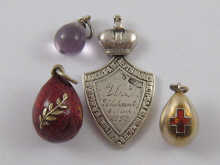 Two Russian silver pendant miniature