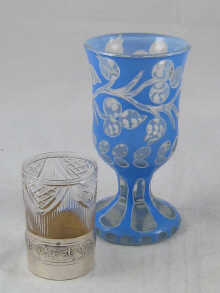 A French cut glass medicine glass with