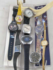 Nine fashion and other watches.