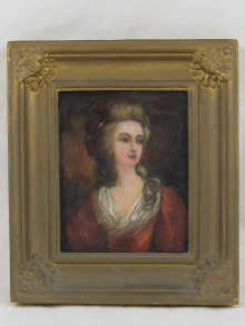 A framed oil on copper portrait 14f2c2