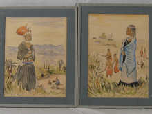Two framed watercolour African 14f2cd