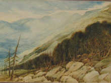 A framed watercolour Scottish landscape