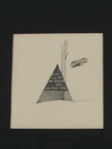 A framed abstract drawing attributed 14f2e3
