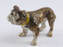 A cold painted bronze bulldog.