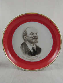 A Russian 50th Anniversary plate dated