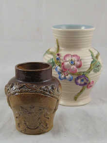 A salt glazed stoneware tobacco jar