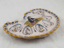 An unusual French ceramic oyster dish