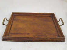 A small size mahogany tray with brass