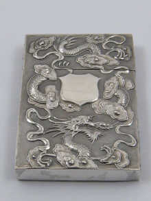 A Chinese silver card case the 14f33f