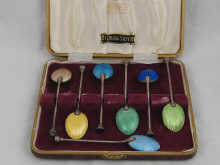 A boxed set of six silver gilt